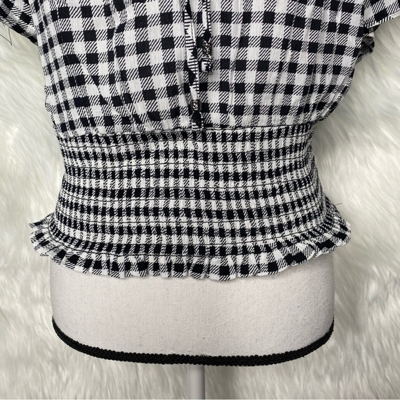 Pink Rose Black GinghamTop Size Medium - Picture 7 of 13